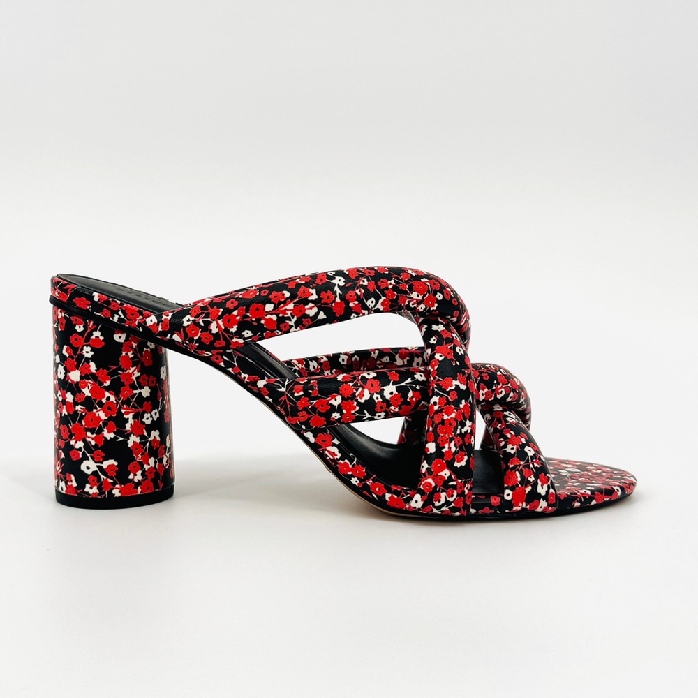 Rebecca Minkoff Amendine Floral Chunky Heel‎ Sandal Size 9.5 Red